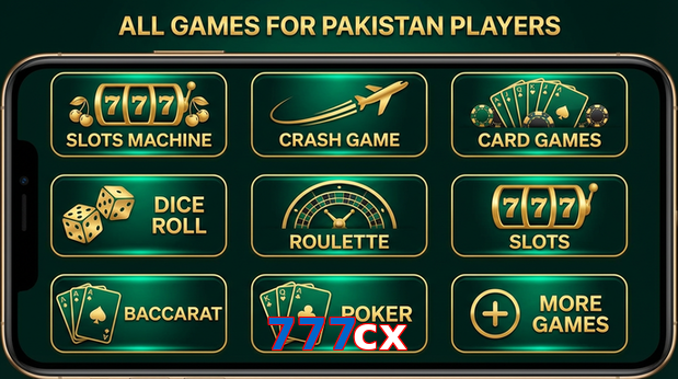 Main screen of 777Cx games page for PK players